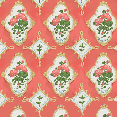Dana Gibson Marakesh in Coral, Wall Paper and Fabric