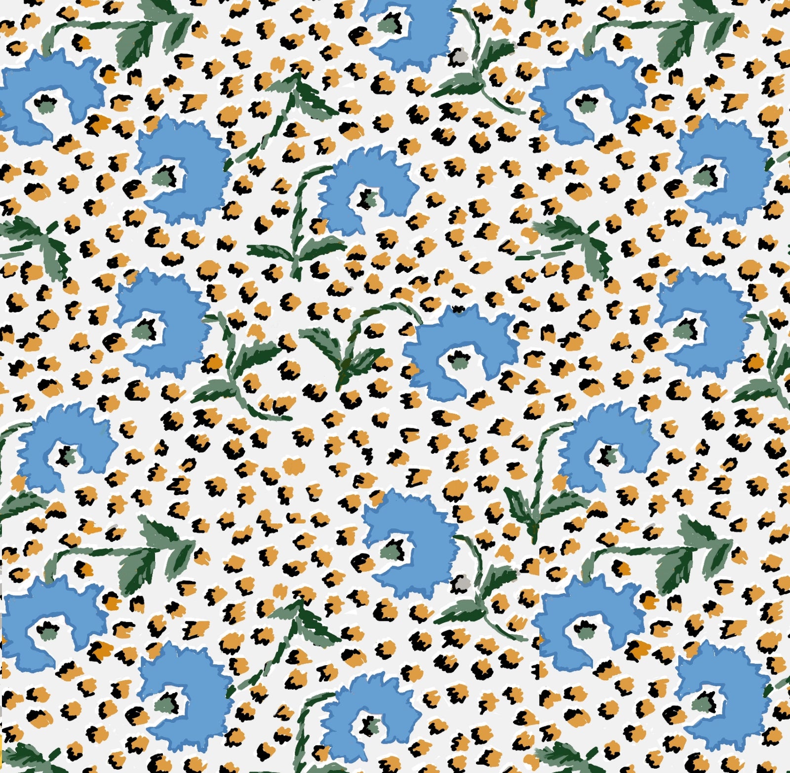 Dana Gibson Jaipur in Blue, Wallpaper and Fabric