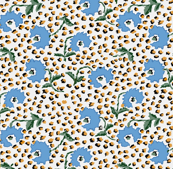 Dana Gibson Jaipur in Blue Wall Paper and Fabric