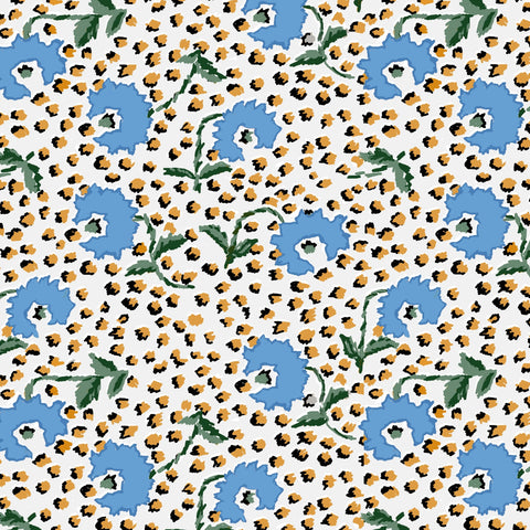 Dana Gibson Jaipur in Blue Wall Paper and Fabric