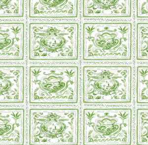 Pliny Toile in Green, Wallpaper and Fabric